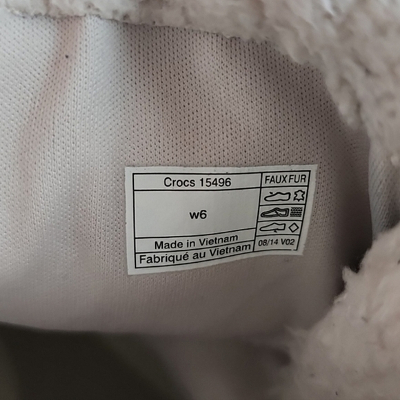 Crocs Adela Women's Foldover Fuzz Leather  Pink Boots Poppy Stucco Navy Size 6 - Picture 14 of 15